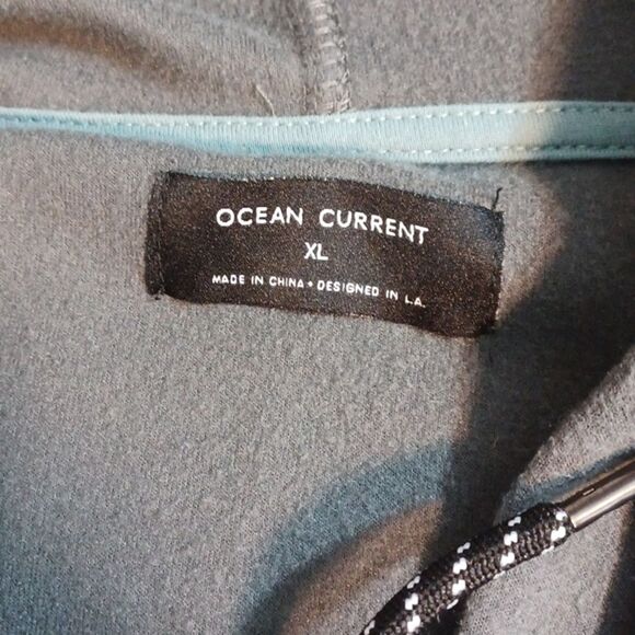 Ocean Current Blue Men's Atheleisure Lite Fleece Hoodie‎ Jacket  XL - Picture 3 of 7